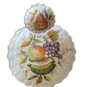 Vibrant Fruit Design Ceramic Plate Set